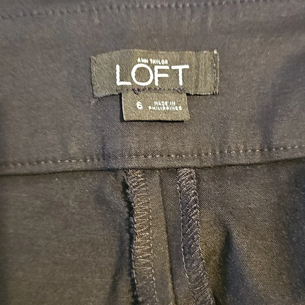 Loft Side Zip Black Sailor Button-Detail Shorts Sz 6 WS12 - Picture 5 of 7